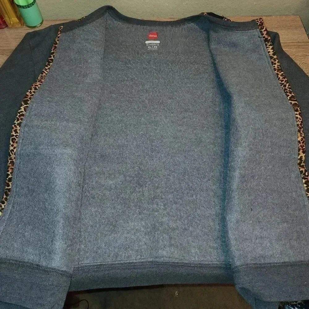 Amazing Handmade Appliqué Cats Sweatshirt Jacket Shacket Oversized Women's XL - Picture 5 of 10